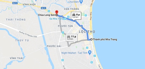 Cách đi đến chùa long sơn Nha Trang